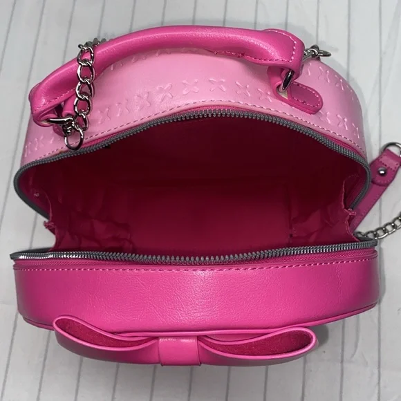 Monster High Draculaura Bow Crossbody Bag Pink Round Crossbody Bag Chain Strap - Picture 8 of 13